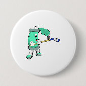 IJsspray op ijshockey met ijshockeystick Ronde Button 7,6 Cm (Voorkant)