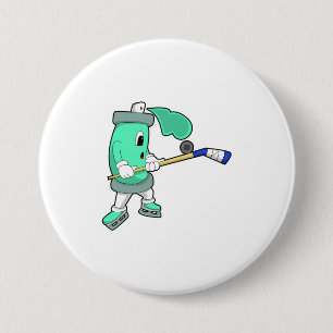 IJsspray op ijshockey met ijshockeystick Ronde Button 7,6 Cm