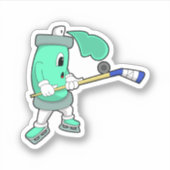 IJsspray op ijshockey met ijshockeystick Sticker (Voorkant)