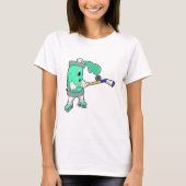 IJsspray op ijshockey met ijshockeystick T-shirt (Voorkant)