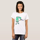 IJsspray op ijshockey met ijshockeystick T-shirt (Voorkant volledig)