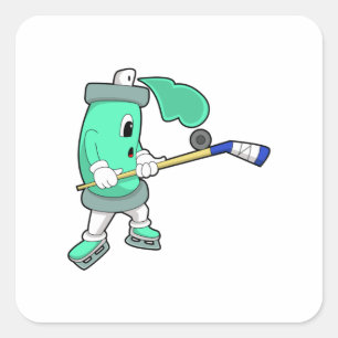 IJsspray op ijshockey met ijshockeystick Vierkante Sticker