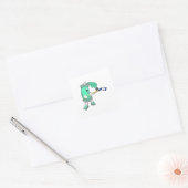 IJsspray op ijshockey met ijshockeystick Vierkante Sticker (Envelop)