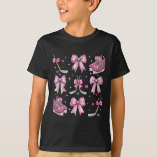 Ijsstok IJshockey Schaatsen Meisje Coquette Strik T-shirt