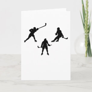Ijsstok silhouet van ijshockeyspeler cool sport ca kaart