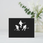IJsstok speler silhouet cool sport cadeau Briefkaart (Staand voorkant)