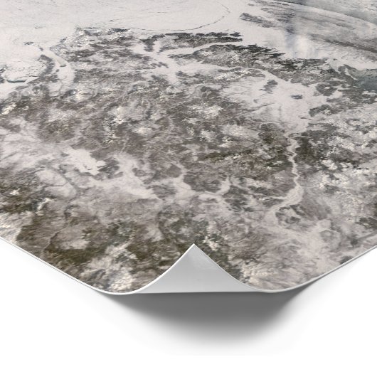 IJsstraten en wolkenstraten in het Zee Okhotsk Poster (Hoek)