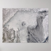 IJsstraten en wolkenstraten in het Zee Okhotsk Poster (Voorkant)