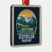 Ijsvelden Parkway Alberta Canada Uitzicht Metalen Ornament (Rechts)