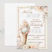 Ijsverjaardag.  ijsje sociaal kaart (Voorkant / Achterkant)