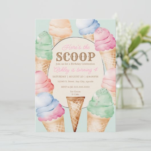 Ijsverjaardag ijskegels kaart (Staand voorkant)