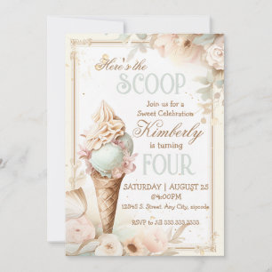 Ijsverjaardag. ouderwetse ijsverkoopactie kaart