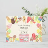 Ijsverjaardagsfeest Dankkaart Bedankkaart (Staand voorkant)