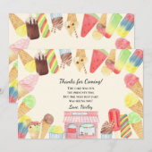 Ijsverjaardagsfeest Dankkaart Bedankkaart (Voorkant / Achterkant)