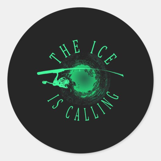 Ijsvissen - Het Ijs Roept - Ijsvisser Ronde Sticker (Voorkant)