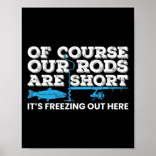 Ijsvissen korte hengels Winter ijsvissen Poster