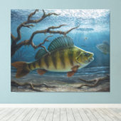 Ijsvissen naar Baars Canvas Afdruk (Insitu (Houten vloer))