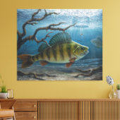 Ijsvissen naar Baars Canvas Afdruk (Insitu (Woonkamer))