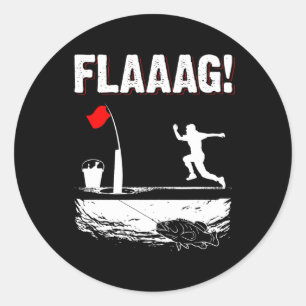 Ijsvissen Tip Up Vlaggenlijn Voor Ijsvissen Vlag M Ronde Sticker