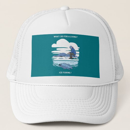 Ijsvissen - Winter Vissersontwerp Trucker Pet (Voorkant)