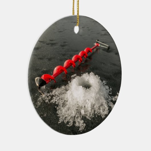 ijsvisserij keramisch ornament (Rechts)