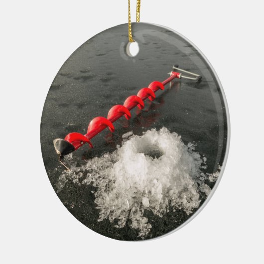 ijsvisserij keramisch ornament (Links)