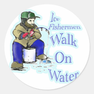 ijsvisserij ronde sticker