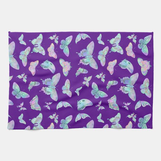 ijsvlinders op Paars Theedoek (Horizontaal)