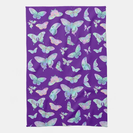 ijsvlinders op Paars Theedoek (Verticaal)