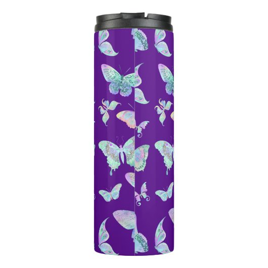 ijsvlinders op Paars Thermosbeker (Achterkant)