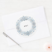Ijsvlok Winter Bruiloft Monogram Sticker (Envelop)
