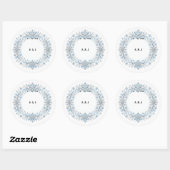 Ijsvlok Winter Bruiloft Monogram Sticker (Vel)