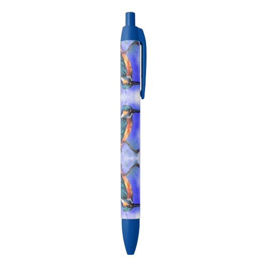 ijsvogel blauwe inkt pen (Achterkant (Verticaal))