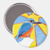 ijsvogel (blauwe vogel) magneet (Voorkant / Achterkant)