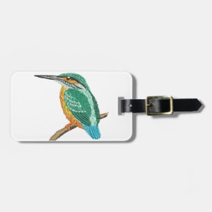 ijsvogel borduurwerk imitatie bagagelabel
