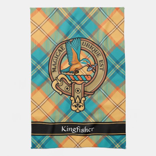 IJsvogel Crest op Schotse Keukenhanddoek (Verticaal)