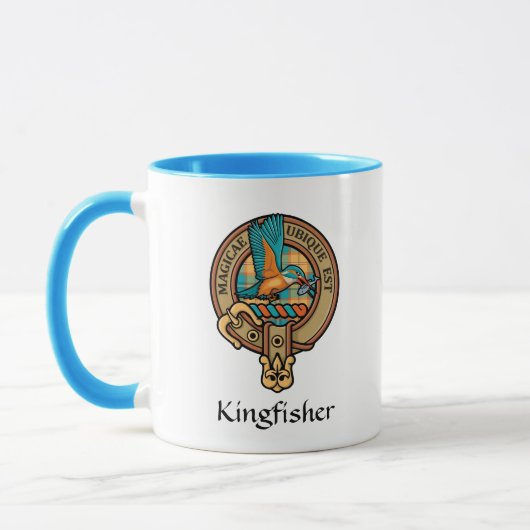 Ijsvogel Crest over Schotse ruit Schotse ruit mok (Links)