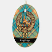 IJsvogel Crest over Tartan Keramisch Ornament (Links)
