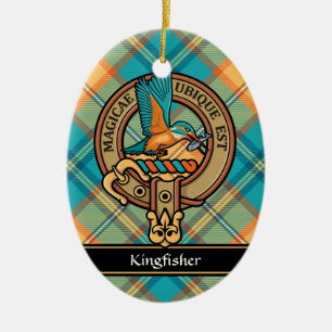 IJsvogel Crest over Tartan Keramisch Ornament