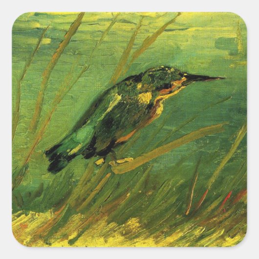 IJsvogel door Vincent van Gogh Vierkante Sticker (Voorkant)