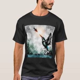 IJsvogel duikt naar vis, Ai Gegenereerde Kunst T-shirt