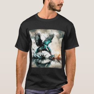 IJsvogel duikt naar vis, Ai Gegenereerde Kunst T-shirt