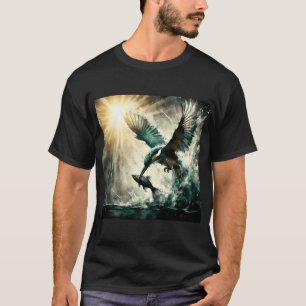 IJsvogel Duikt Naar Vis, Ai Gegenereerde Kunst T-shirt