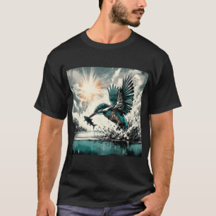 IJsvogel Duikt Voor Vis, Ai Gegenereerde Kunst T-shirt