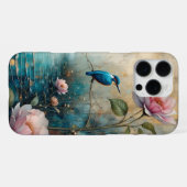 IJsvogel en rozen iPhone Hoesje (Achterkant horizontaal)