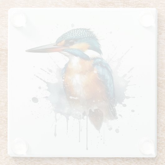 ijsvogel glazen onderzetter (Achterkant)