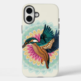 ijsvogel-mandala iPhone 16 plus hoesje