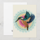 ijsvogel-mandala feestdagenkaart (Voorkant / Achterkant)