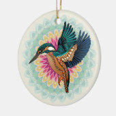 ijsvogel-mandala keramisch ornament (Links)