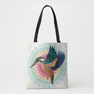 ijsvogel-mandala tote bag